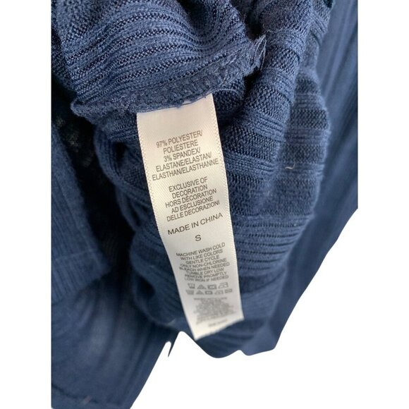 Cuddl Duds Womens Ribbed Navy Button-Up Cardigan S Polyester/Spandex - Picture 5 of 5